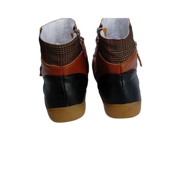 Women's Ankle Boots Cognac Brown, sherpa lined Size 7 - Picture 5 of 11